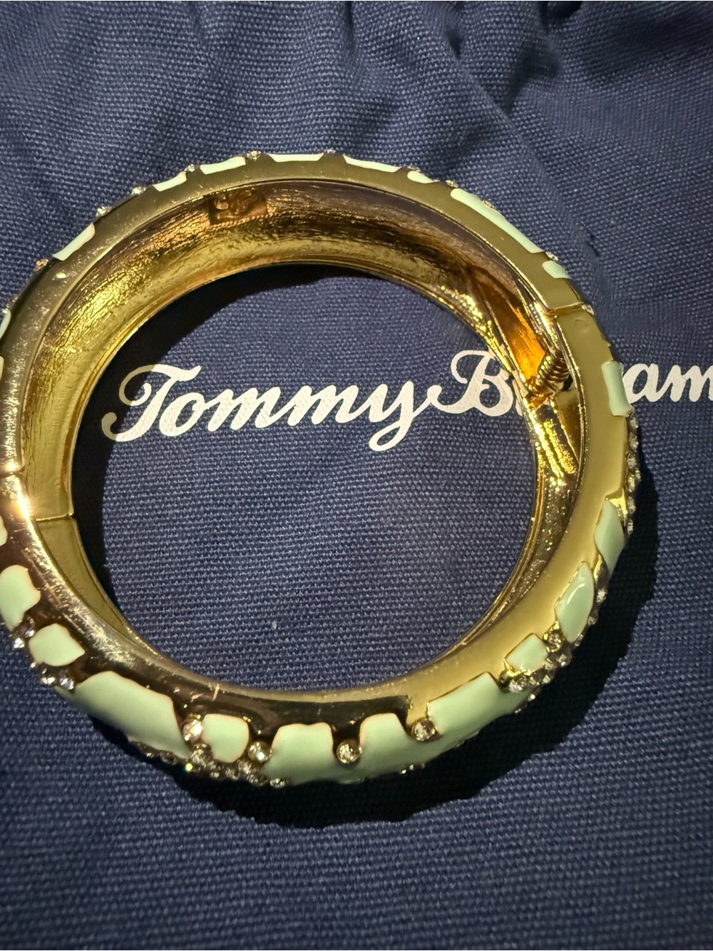 Tommy Bahama Gold-Tone Bangle with Mint Enamel Accents